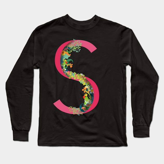 Tropical alphabet s Long Sleeve T-Shirt by Susana